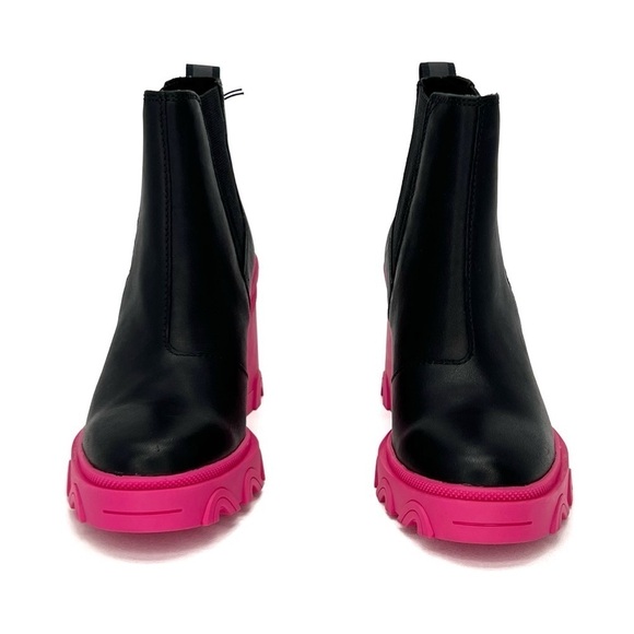 Sorel Brex Waterproof Chelsea Ankle Boots Size 7.5 Platform Black Pink New NWT - Picture 4 of 11